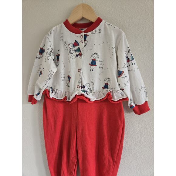 Hearts & Triangles Vintage Toddler Romper With Hopscotch Kids - Picture 2 of 6